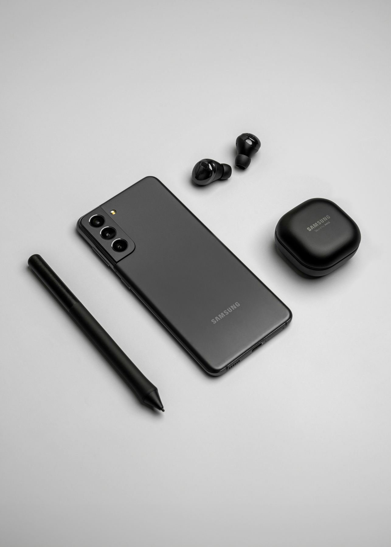 Smartphone accessories arranged together